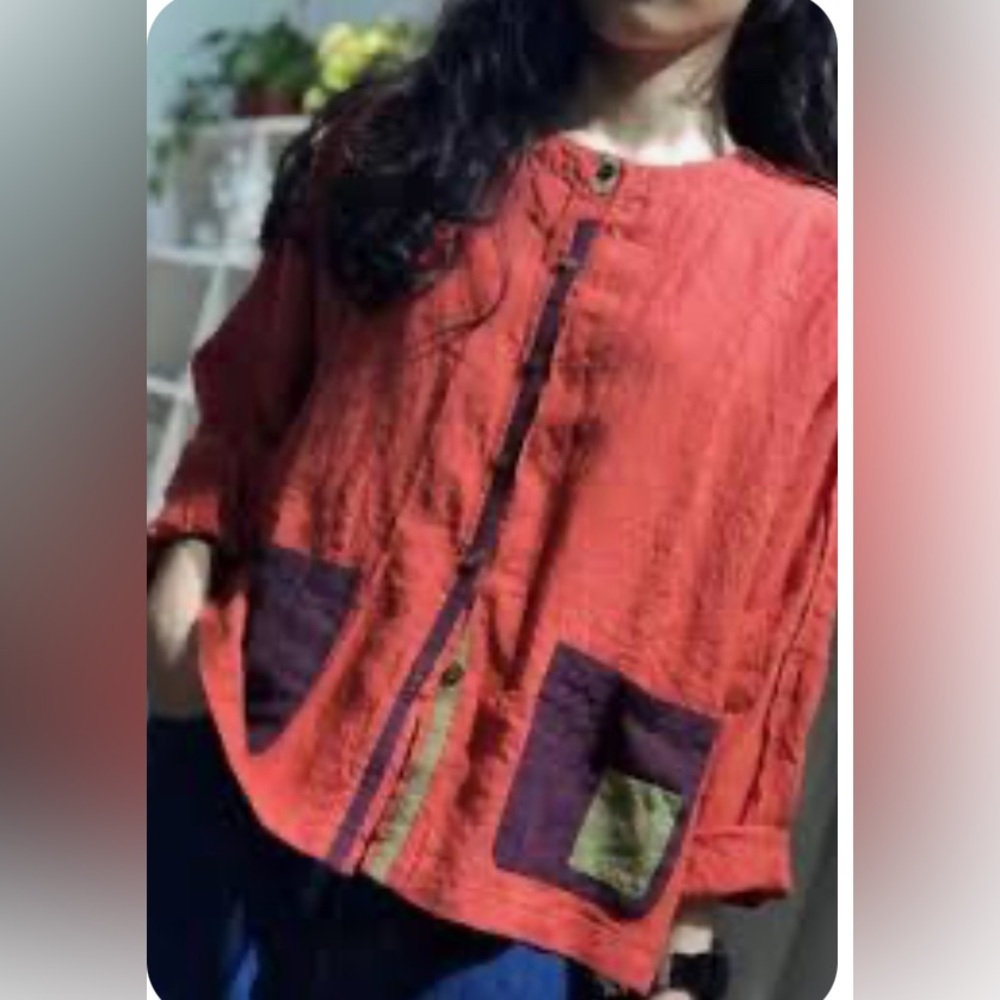 SooLinen light linen Jacket one size-please read for size and color